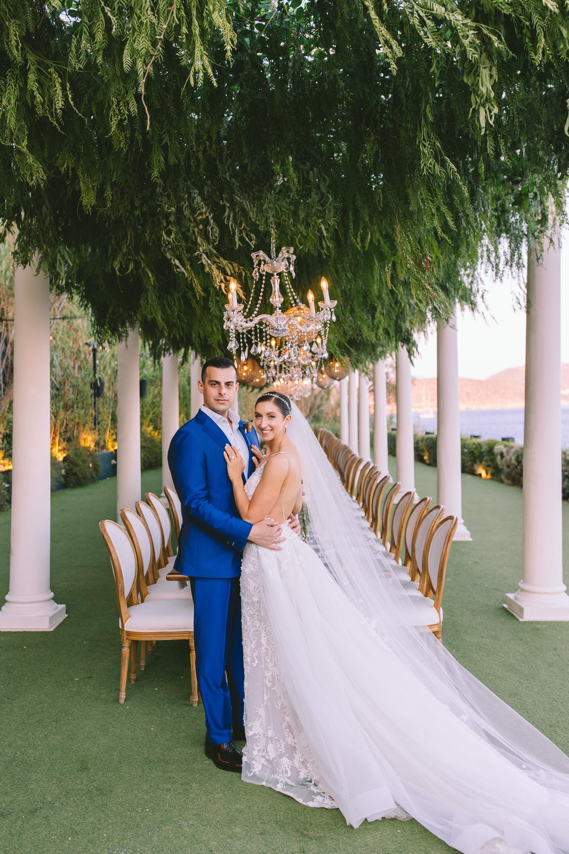 An Ancient Greek wedding at Island Art and Taste on The Athens Riviera designed by luxury wedding planners, Riviera Blu Events